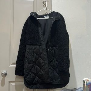ON | Hooded Sherpa Quilted Hybrid Coat for Women | Size M Tall